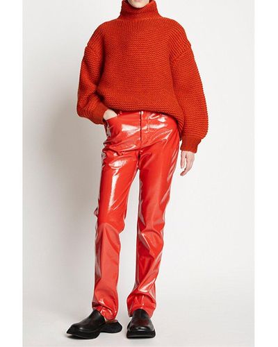 Proenza Schouler Chunky Knit Turtleneck Wool-blend Sweater - Red