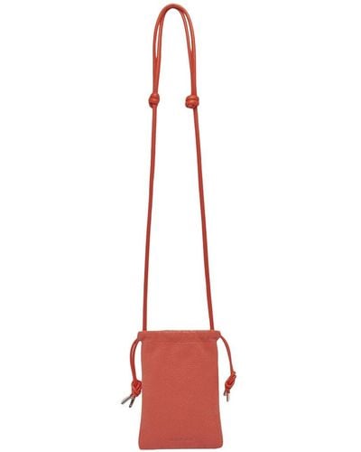 Dolce Vita Pebbled Leather Crossbody Pouch - Red
