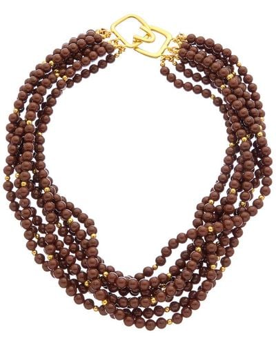 Kenneth Jay Lane Plated Multi-row Necklace - Multicolour