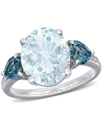 Rina Limor Silver 5.21 Ct. Tw. Diamond & Gemstone Ring - Blue