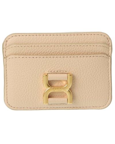Chloé Marcie Leather Card Case - Natural