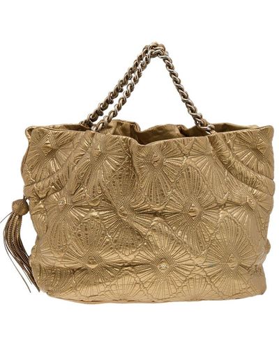 Chanel Quilted Leather Ca D'Oro Tote (Authentic Pre-Owned) - Metallic