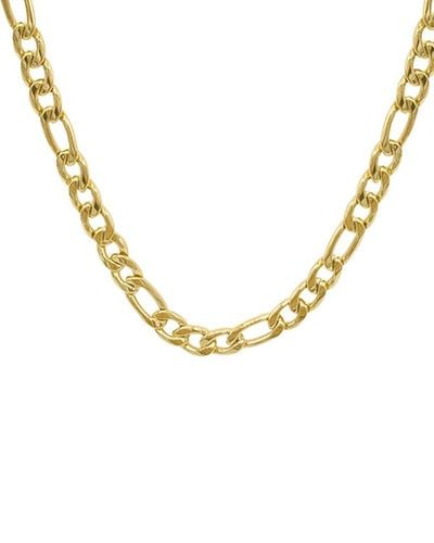 Adornia 14k Plated Figaro Chain Necklace - Metallic