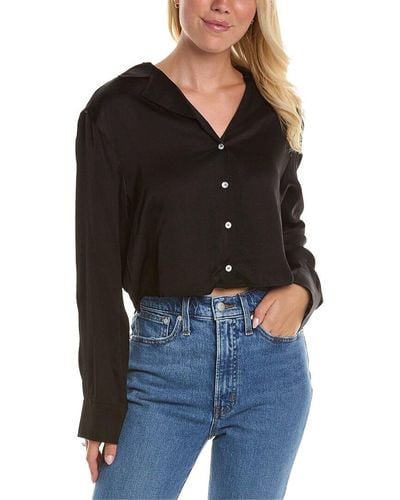 DONNI. Silky Cropped Shirt - Black