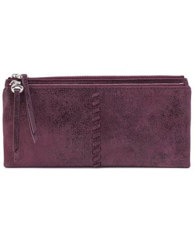 Hobo International Keen Large Zip Top Leather Wallet - Purple
