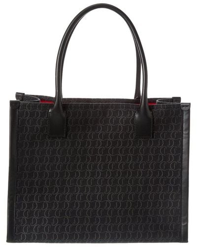 Christian Louboutin Canvas & Leather Tote - Black