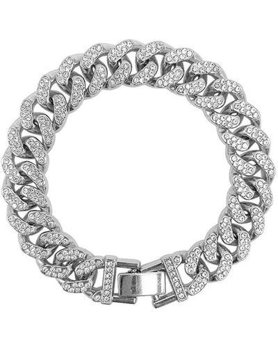 Adornia Cz Flat Curb Chain Bracelet - Metallic
