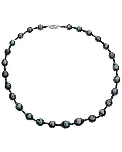 Belpearl 14k Black Spinel & 9-11mm Tahitian Pearl Necklace