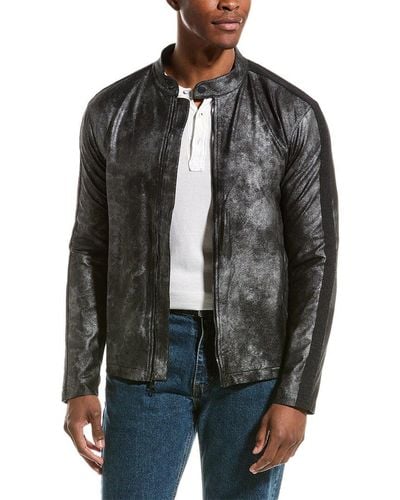 John Varvatos Hartley Slim Fit Racer Jacket - Black