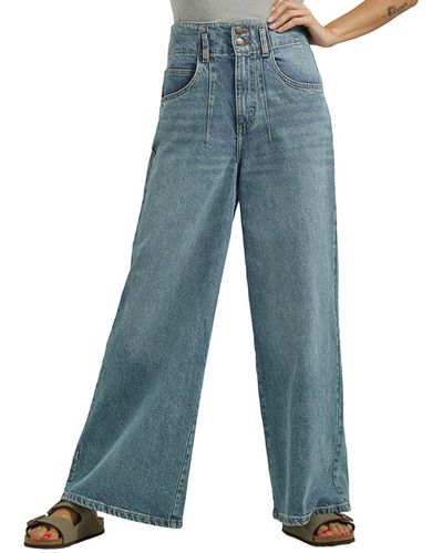Lee Jeans Muted Sun High Rise Pleated Wide Leg Jean - Blue