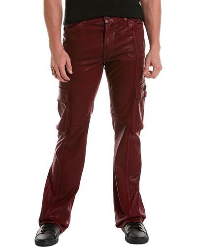 Hudson Jeans Walker Crimson Wax Cargo Kick Flare Jean - Red