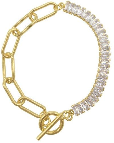 Adornia 14k Plated Toggle Bracelet - Metallic