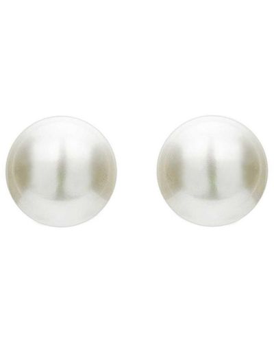 Genevive Jewelry Silver 5mm Freshwater Pearl Earrings - White