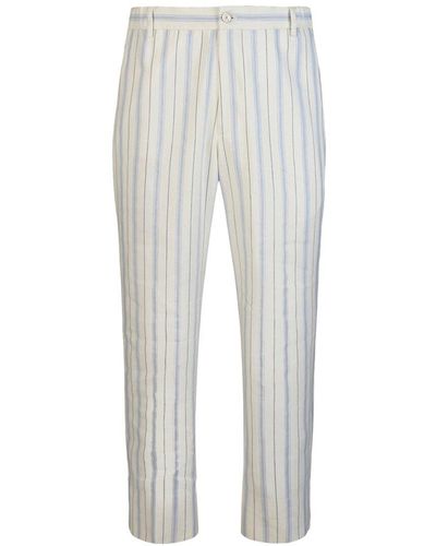 Gucci Fo Silk & Linen-blend Pant - White