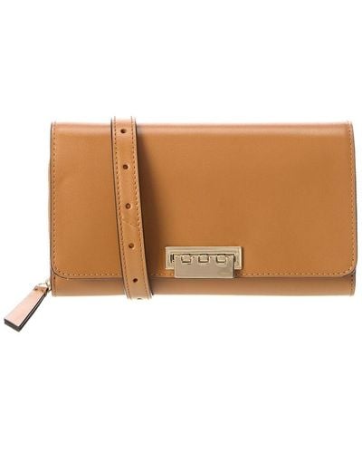 Zac Posen Zac Earthette Convertible Wallet Leather Crossbody - Brown