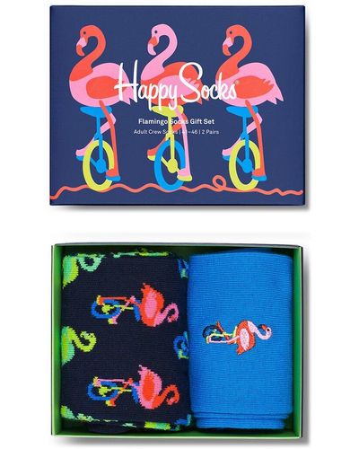Happy Socks 2-Pack Flamingo Sock Gift Set - Blue