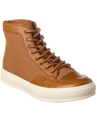 Frye Hoyt Mid Lace Leather Sneaker - Brown