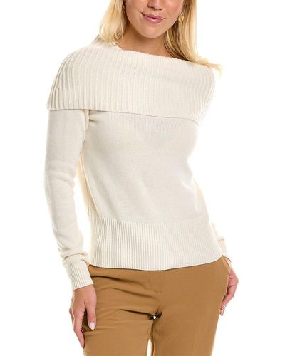 Michael Kors Off-the-shoulder Cashmere Sweater - White