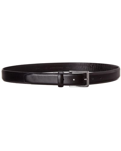Brass Mark Leather Belt - Black