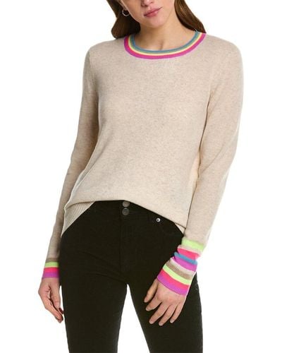 Lisa Todd Neon Crewneck Wool & Cashmere-blend Sweater - Natural