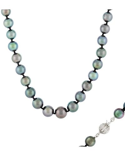 Masako Pearls Splendid Pearls 14k 8-12mm Tahitian Pearl Necklace - Metallic