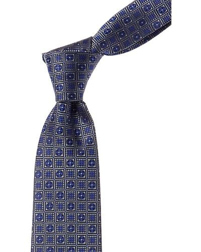 Canali Blue Tile Silk Tie