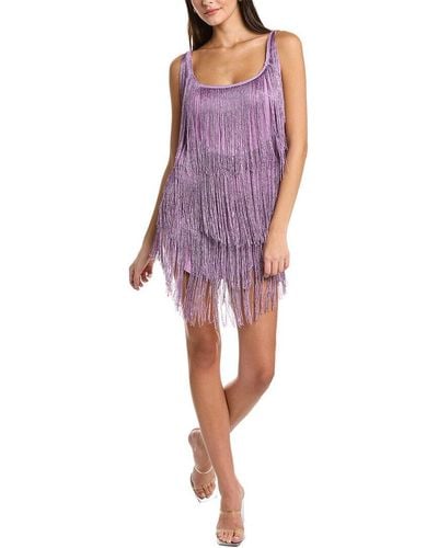 Moonsea Fringe Mini Dress - Purple