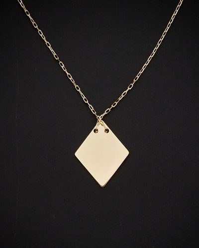Italian Gold 14k Diamond Shape Adjustable Length Choker Necklace - Black