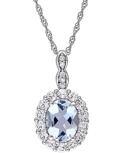 Rina Limor 14k 1.66 Ct. Tw. Diamond & Gemstone Pendant Necklace - White