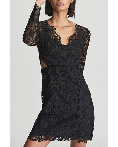 Reiss Erica Lace Bodycon Mini Dress - Black