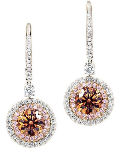 Diana M. Jewels Fine Jewellery 18k Two-tone 4.02 Ct. Tw. Diamond Earrings - Multicolour