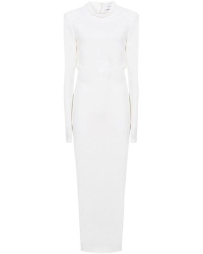 Reiss Martha High Neck Plain Midi Dress - White