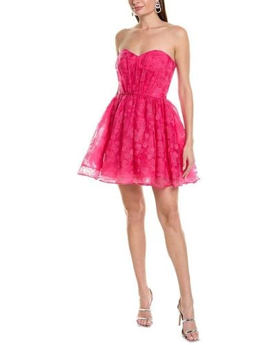 ML Monique Lhuillier Organza Mini Dress - Pink