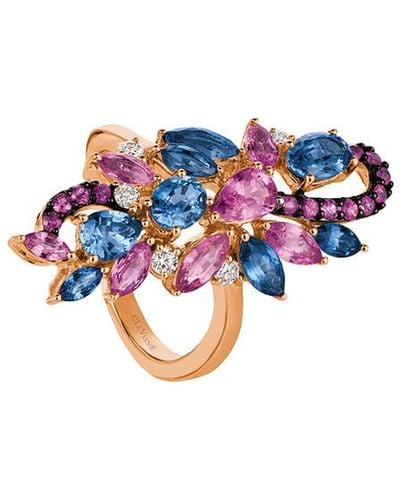 Le Vian Le Vian 14k Rose Gold 3.65 Ct. Tw. Diamond & Cornflower Ceylon Sapphire Ring - Multicolor