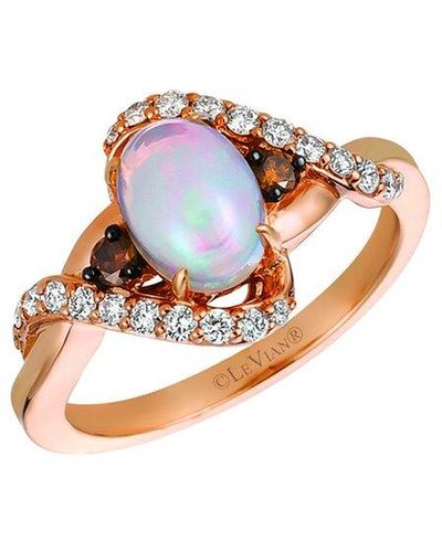 Le Vian ® Neapolitan Opaltm 14k Rose Gold 0.98 Ct. Tw. Diamond & Opal Half-eternity Ring - White