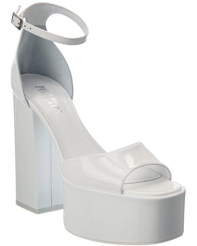 Paris Texas Tatiana Patent Platform Sandal - White
