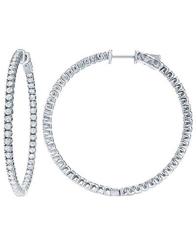 Diana M. Jewels Fine Jewelry 18k 3.80 Ct. Tw. Diamond Hoops - White