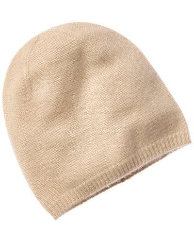 Phenix Solid Slouch Cashmere Beanie - Natural