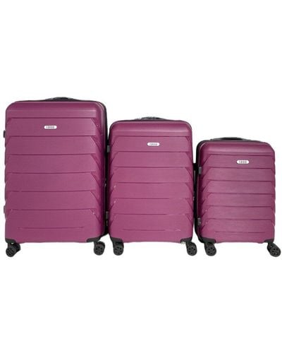 Izod Ashley Expandable 3pc Suitcase Set - Purple