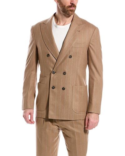 Brunello Cucinelli 2pc Wool, Silk, & Cashmere-blend Suit - Brown