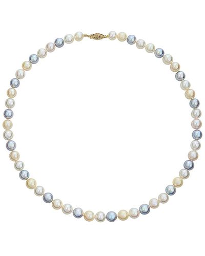 Belpearl 14k 7.5-8mm Akoya Pearl Necklace - Natural
