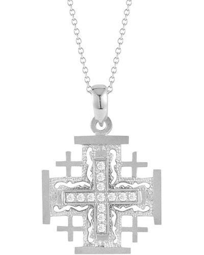 I. REISS 14k 0.30 Ct. Tw. Diamond Cross Necklace - White