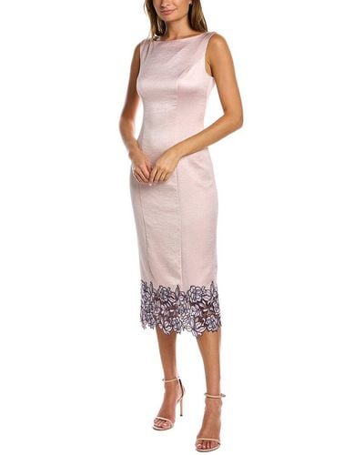 JS Collections Dawn Boat Neck Midi Dress - Pink
