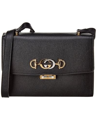 Gucci Zumi Small Leather Shoulder Bag - Black