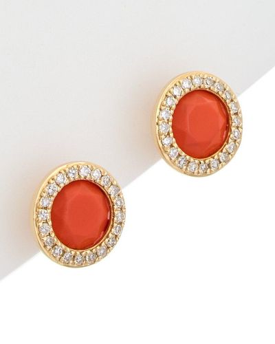 Diana M. Jewels 14k 0.11 Ct. Tw. Diamond & Gemstone Earrings - Multicolour