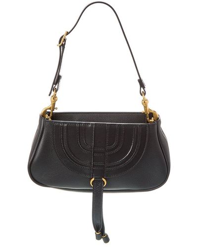 Chloé Marcie Small Leather Hobo Bag - Black