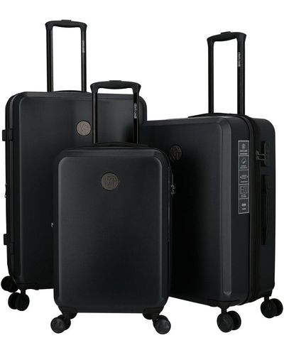 Roberto Cavalli Solid Classic Collection 3pc Expandable Luggage Set - Black