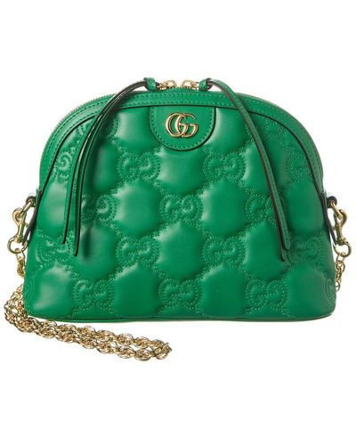 Gucci GG Matelasse Small Leather Shoulder Bag - Green