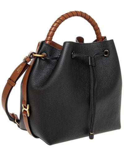 Chloé Marcie Grainy Leather Bucket Bag - Black