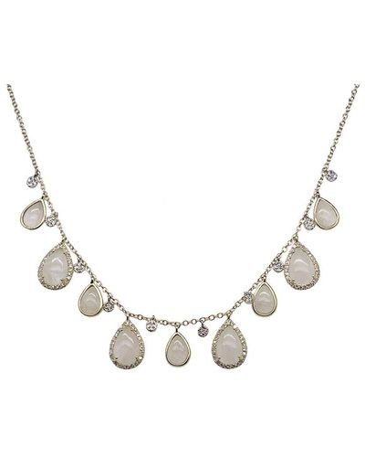 Meira T 14k 3.97 Ct. Tw. Diamond & Moonstone Rainbow Necklace - Metallic